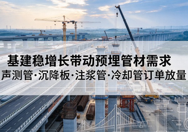 汇川基建稳增长带动预埋监测管材需求，声测管、沉降板、注浆管订单持续放量